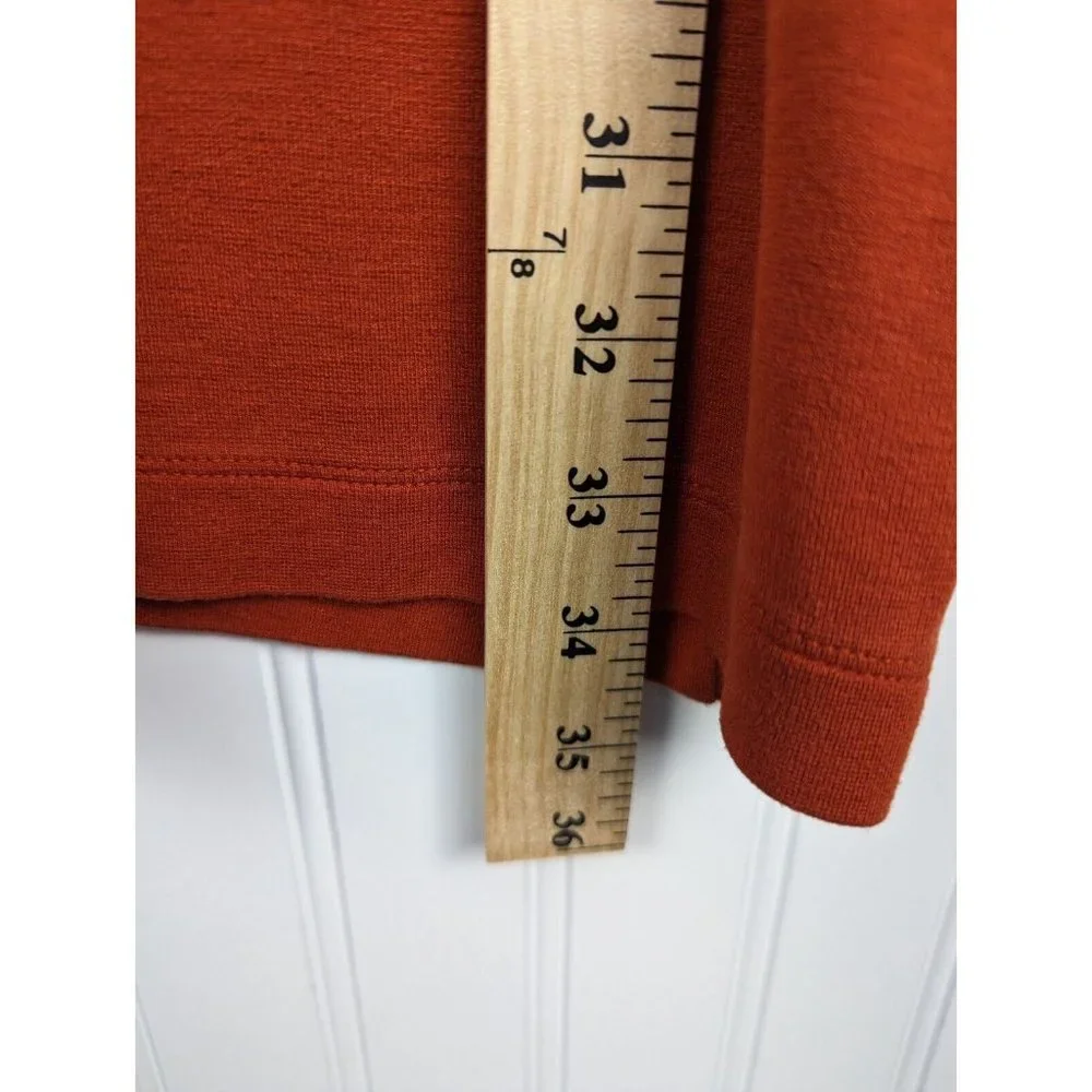 Banana Republic Women's Dress Burnt Orange Rouched‎ Sleeve Pullover Size M